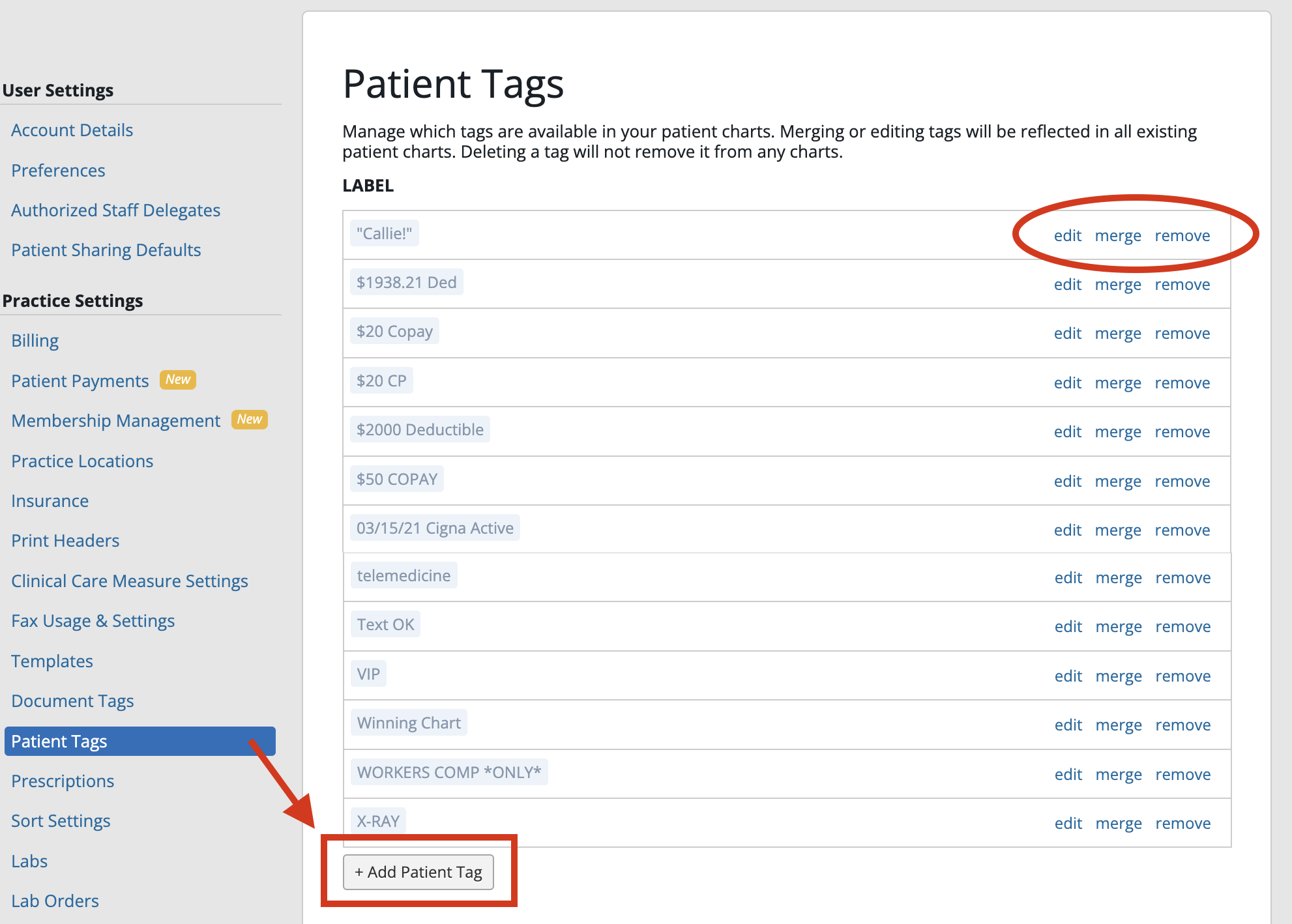 Patient Tags Guide Classifying patients for administrative efficiency