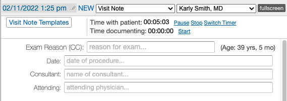 Visit Note Documentation Guide- Visit Note Formats