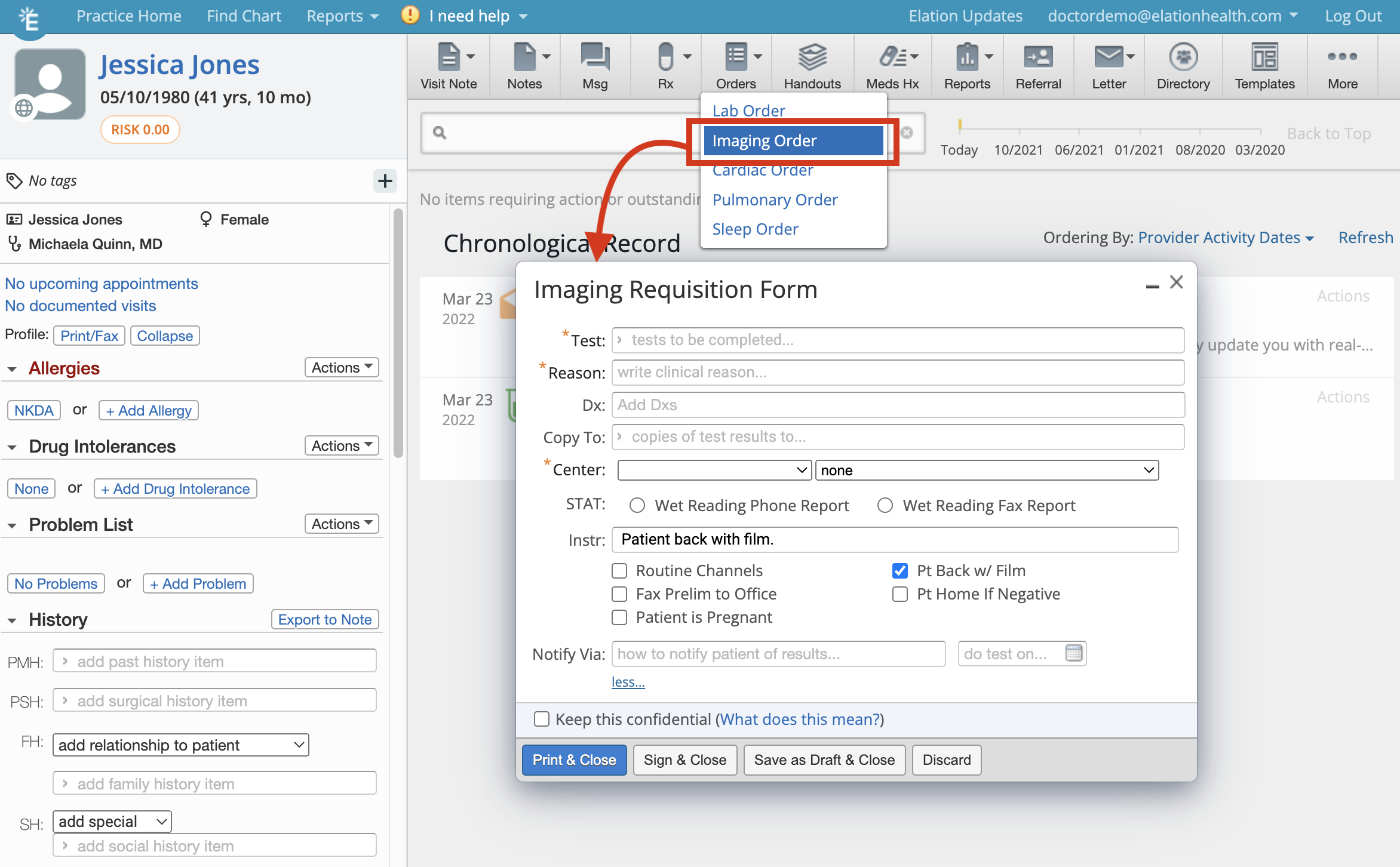 Order Forms Guide Ordering Imaging Radiology Tests With The Imaging Order Form 2967