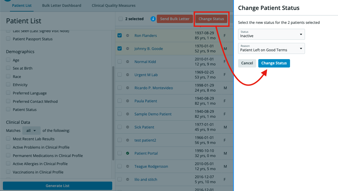 Patient Chart Guide Patient Status