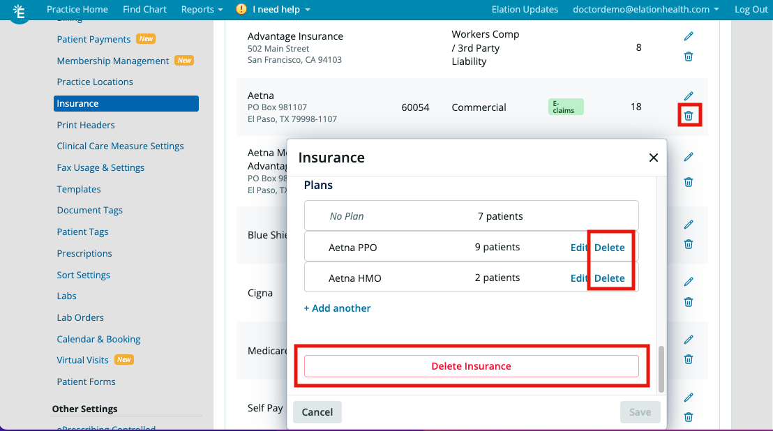Billing Guide Managing Carriers & Plans in Elation