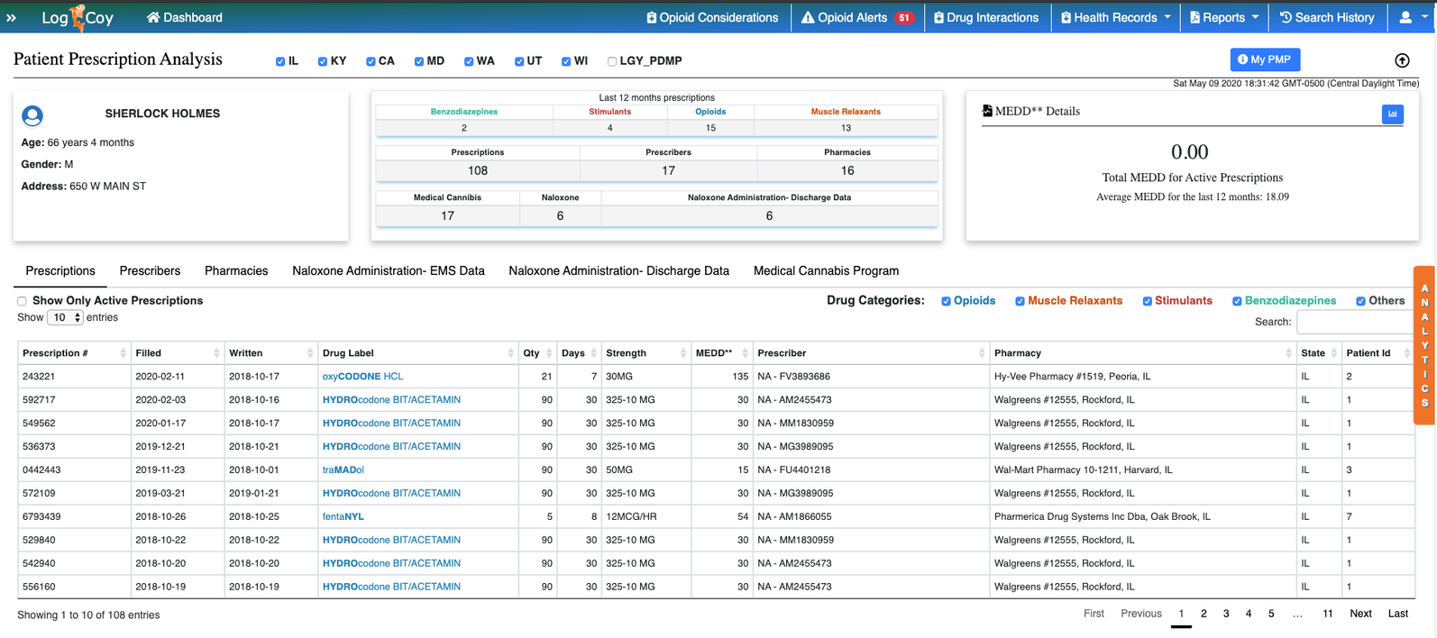 Prescription Monitoring Program (PMP/PDMP) Integration- LogiCoy